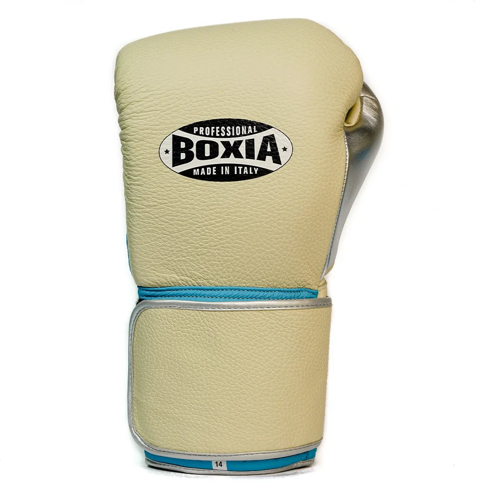 GBS IV – Boxing Sparring Gloves – Cream, Turquoise and Silver