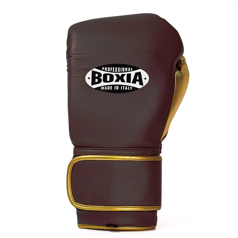 Gbs One – Boxing gloves with strap – Burgundy and Gold