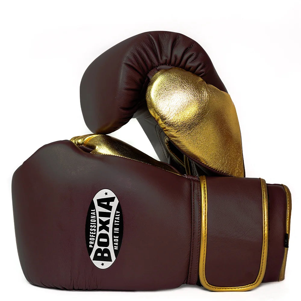 Gbs One – Boxing gloves with strap – Burgundy and Gold