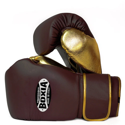 Gbs One – Boxing gloves with strap – Burgundy and Gold