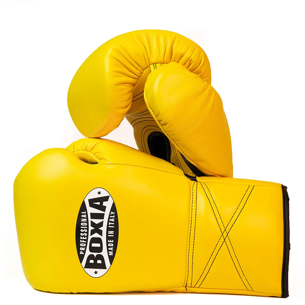 GPF – Boxing Gloves with Laces – Yellow and Black