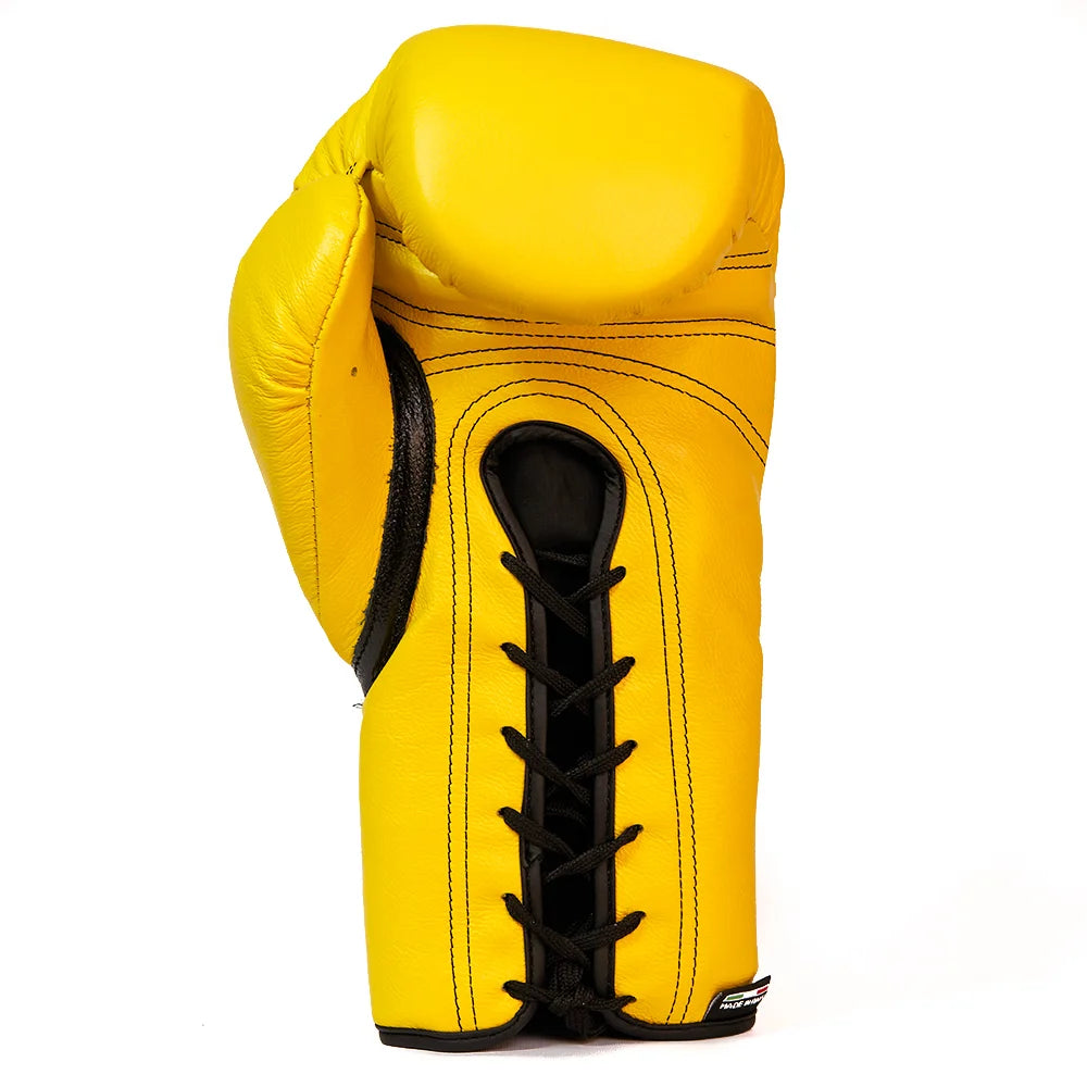 GPF – Boxing Gloves with Laces – Yellow and Black